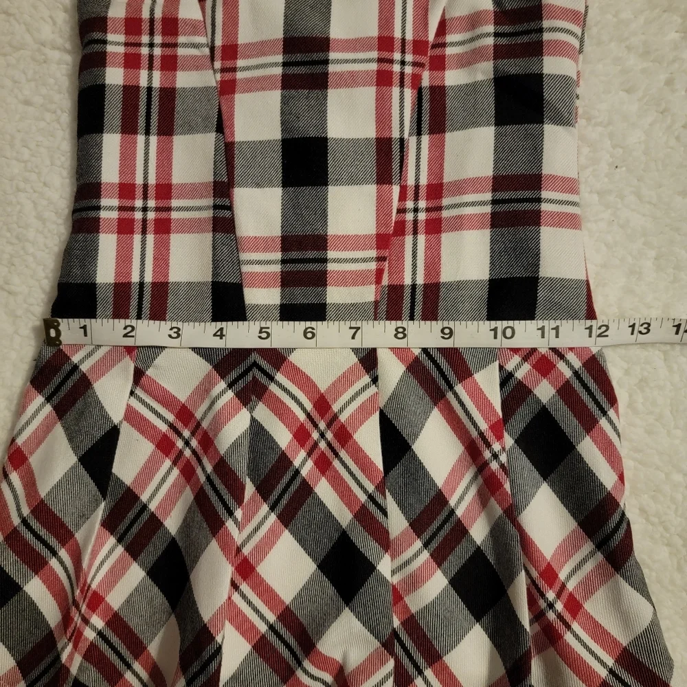 Red, Black, and White Checkered Dress